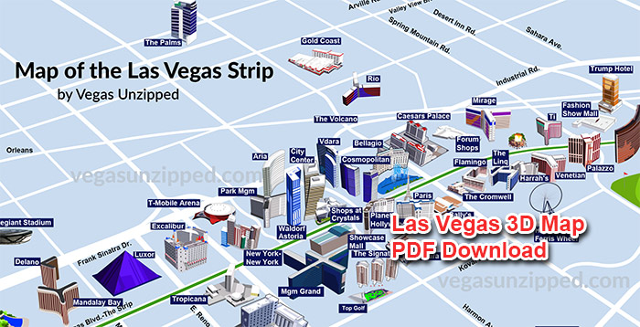 Mapas de Las Vegas - Mapa de franjas 3D 2023