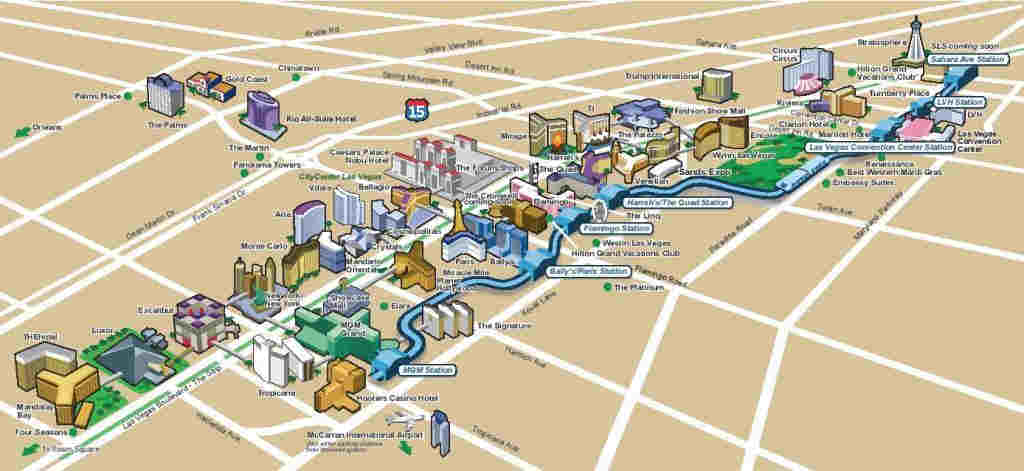 Mapa del monorraíl de Las Vegas