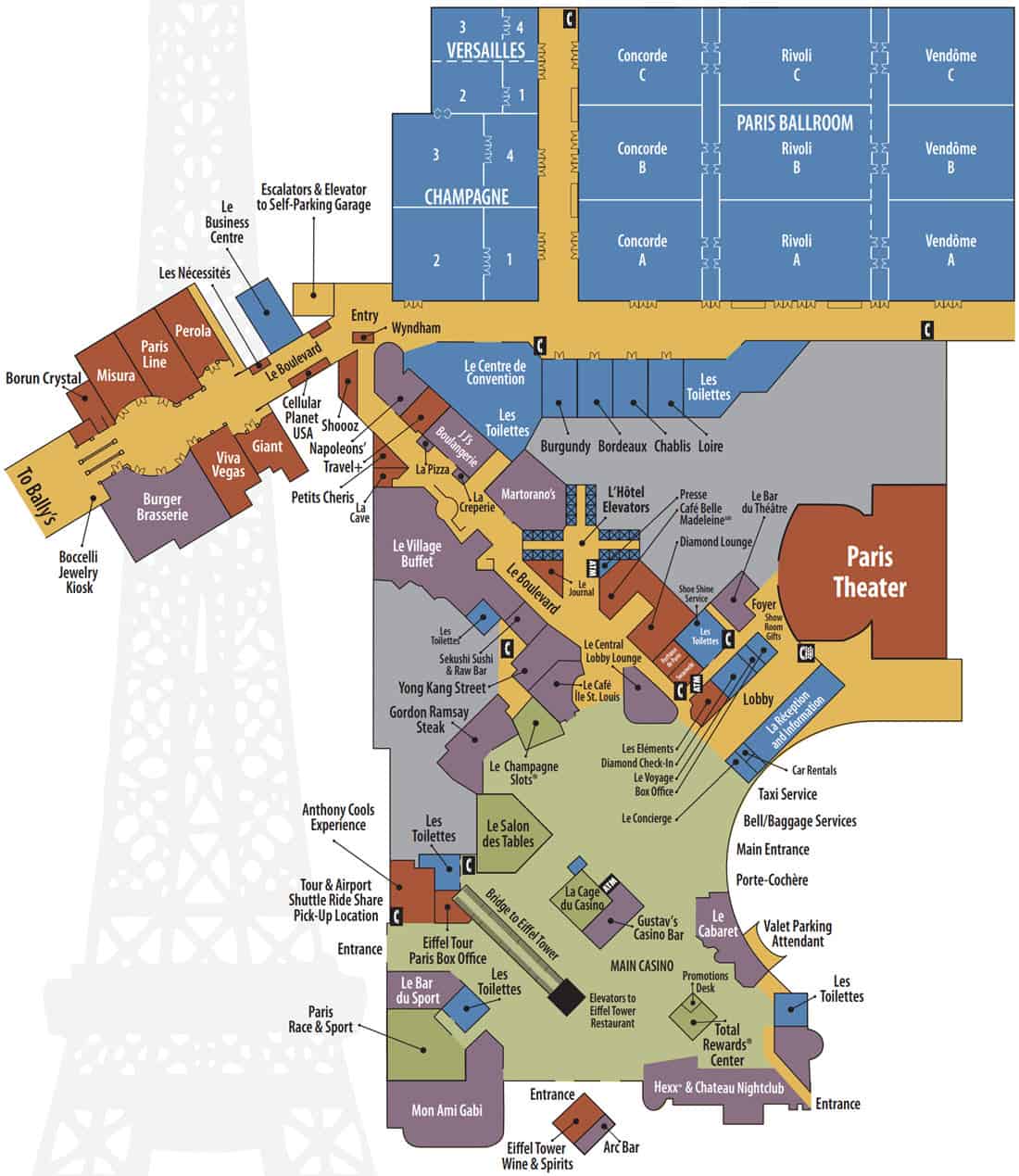 Mapa de hoteles de París