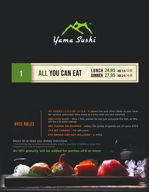 Menú, ubicación y horario de Yama Sushi Las Vegas