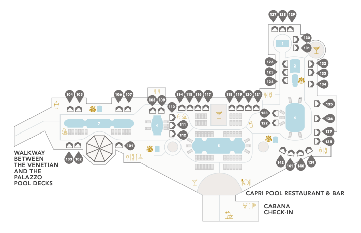 3 piscinas venecianas de Las Vegas: horarios, mapa y actividades