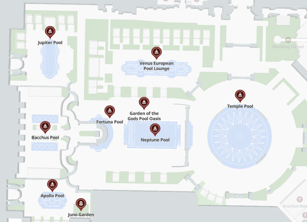 Las 7 piscinas del Caesars Palace: mapa, horarios, precios