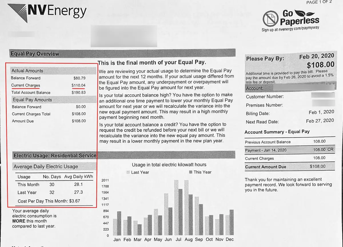 La factura eléctrica promedio en Las Vegas (Comparta mis facturas de energía) La factura eléctrica promedio en Las Vegas (Comparta mis facturas de energía)