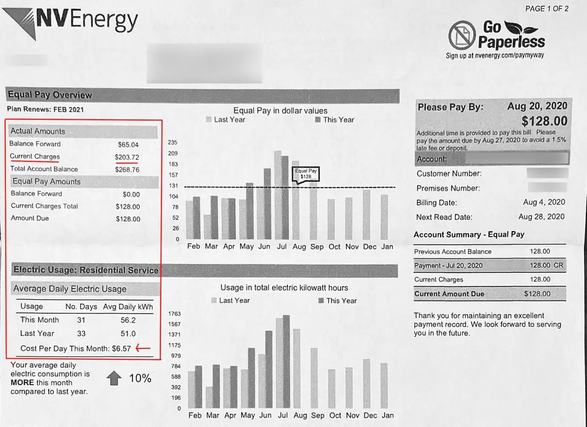 La factura eléctrica promedio en Las Vegas (Comparta mis facturas de energía) La factura eléctrica promedio en Las Vegas (Comparta mis facturas de energía)