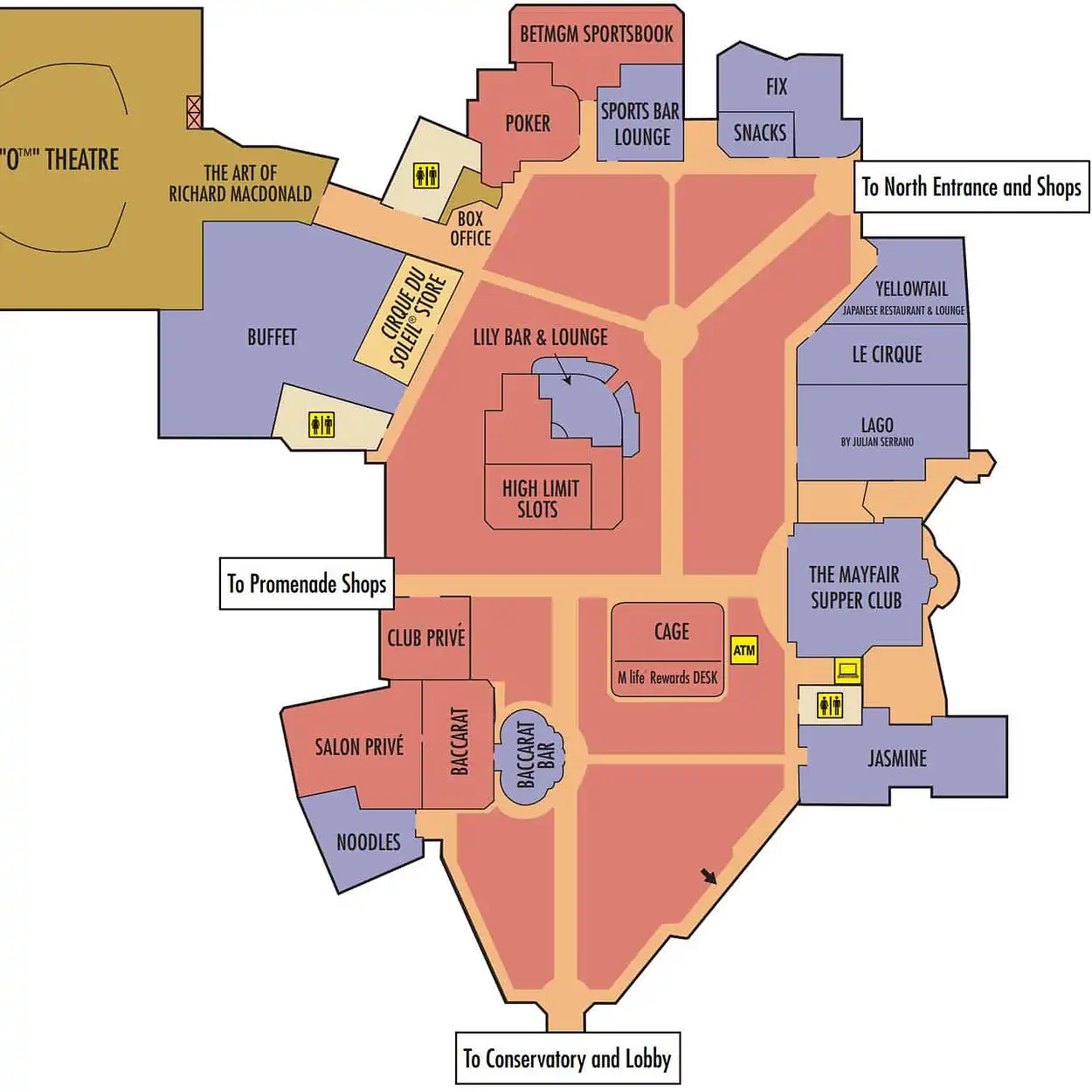 Mapa del hotel Bellagio