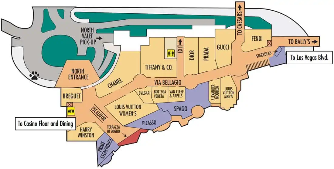 Mapa del hotel Bellagio