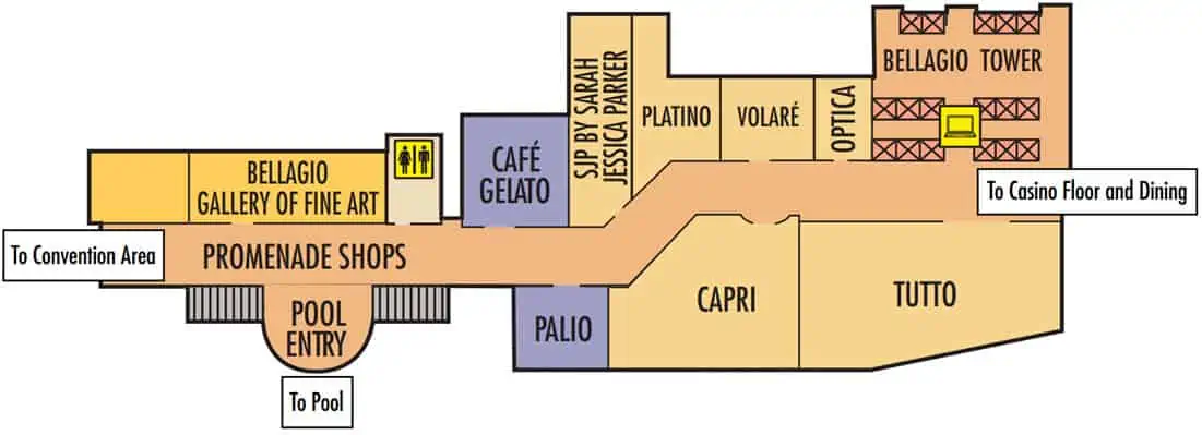 Mapa del hotel Bellagio