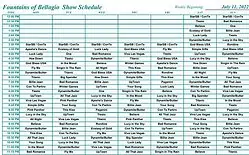 Horarios, horarios y canciones de la Fuente del Bellagio