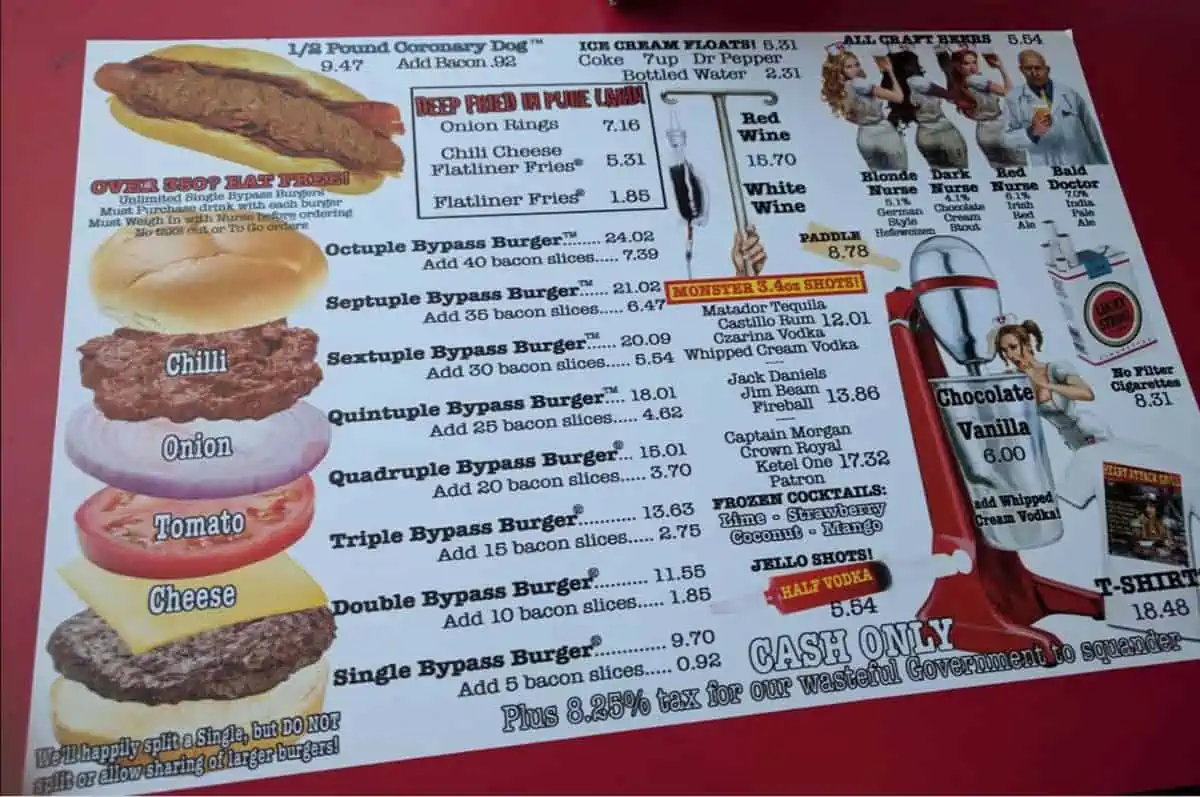 Heart Attack Grill Las Vegas: Menú, precios y horarios