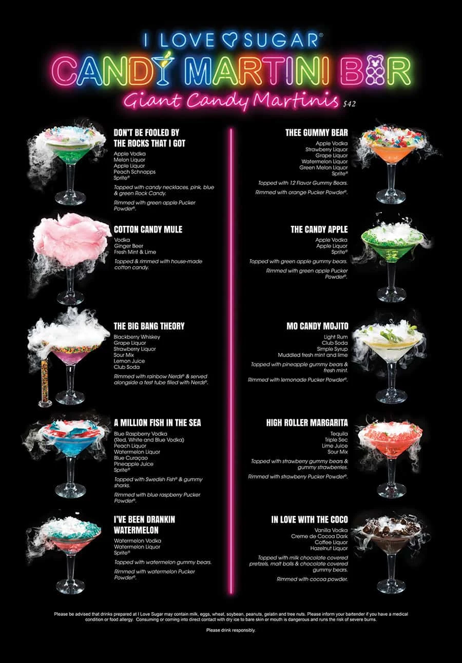Candy Martini Bar: menú de Las Vegas, precios y horarios