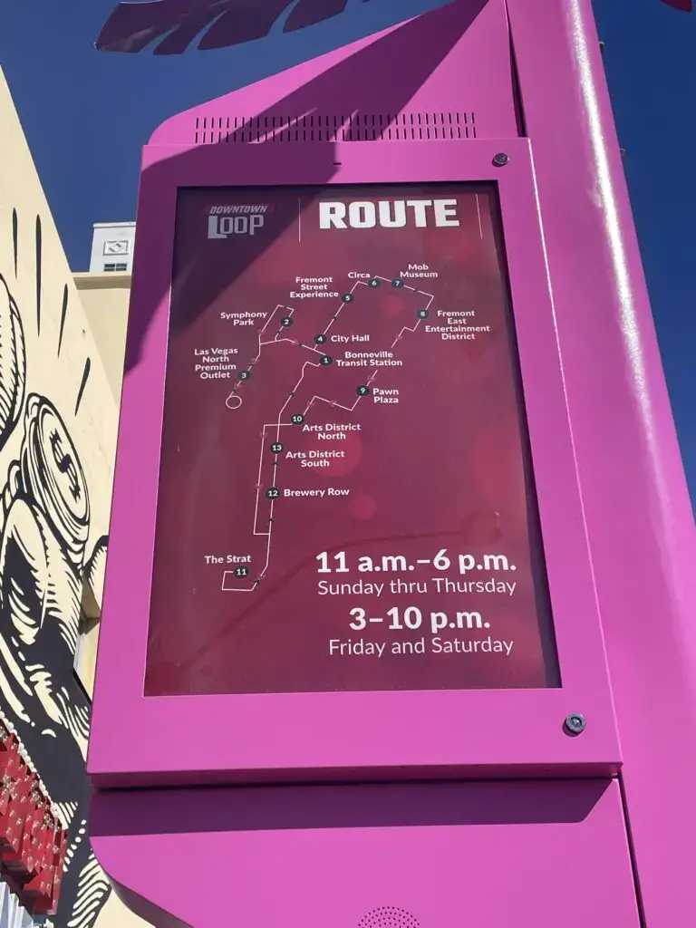 Downtown Loop Shuttle Las Vegas: ruta, lista de paradas y consejos