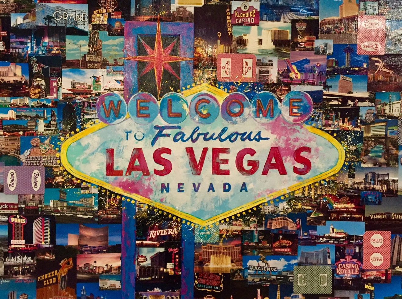 Galería de collage de casino de Las Vegas envuelto en lienzo Etsy