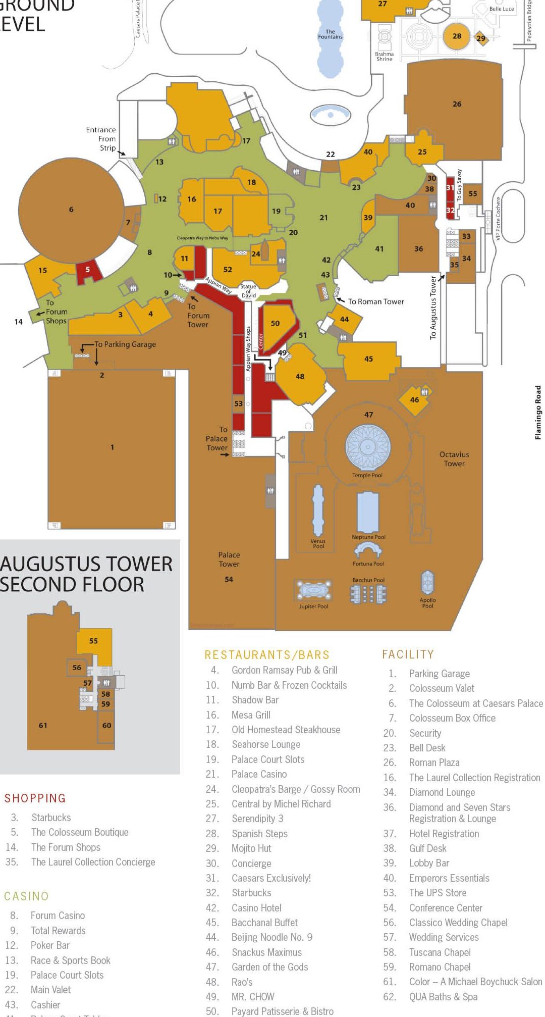 Mapa de propiedades del Caesars Palace